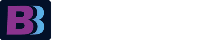 Blockchain Billboard logo. Illustraion of two B's overlapping eachother, one purple and one blue.